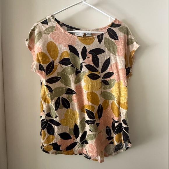 Rachel Zoe Linen Cap Sleeve Tee - Picture 1 of 10